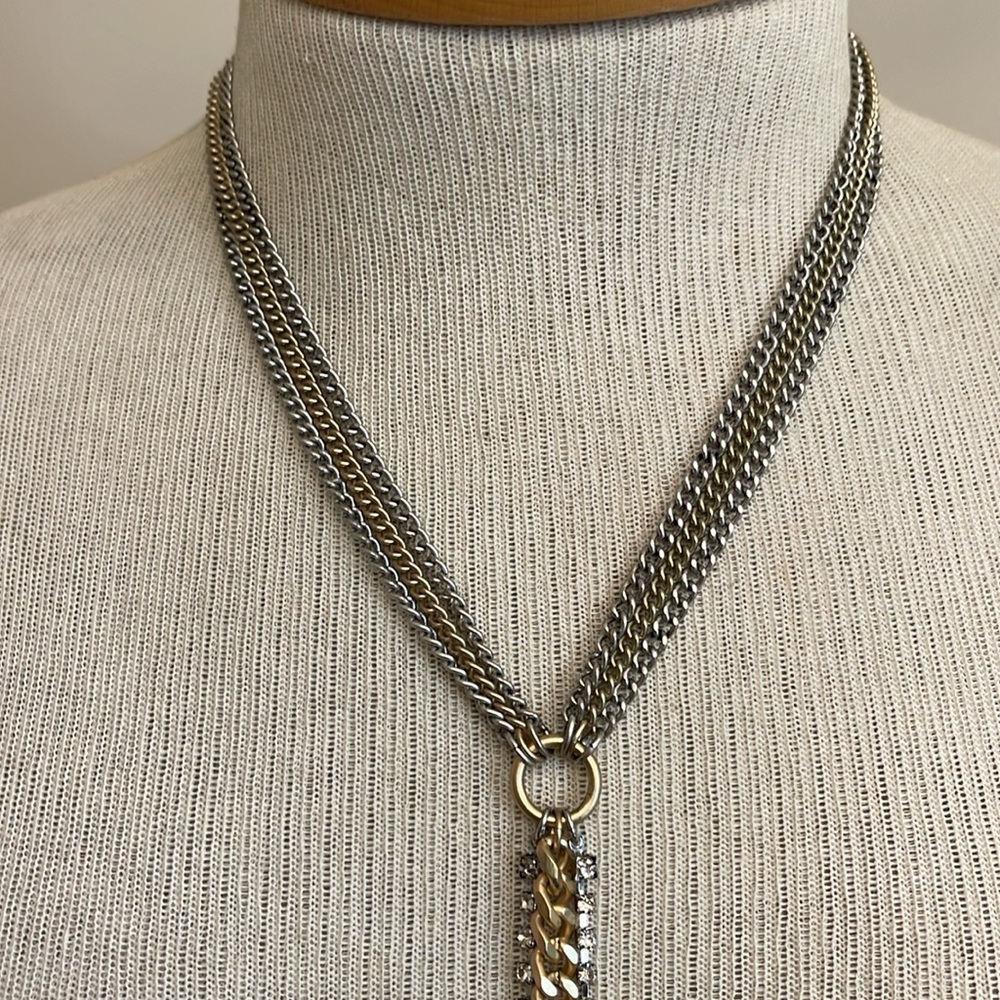 Chico’s Two-tone Y Necklace with Rhinestone - Picture 5 of 15